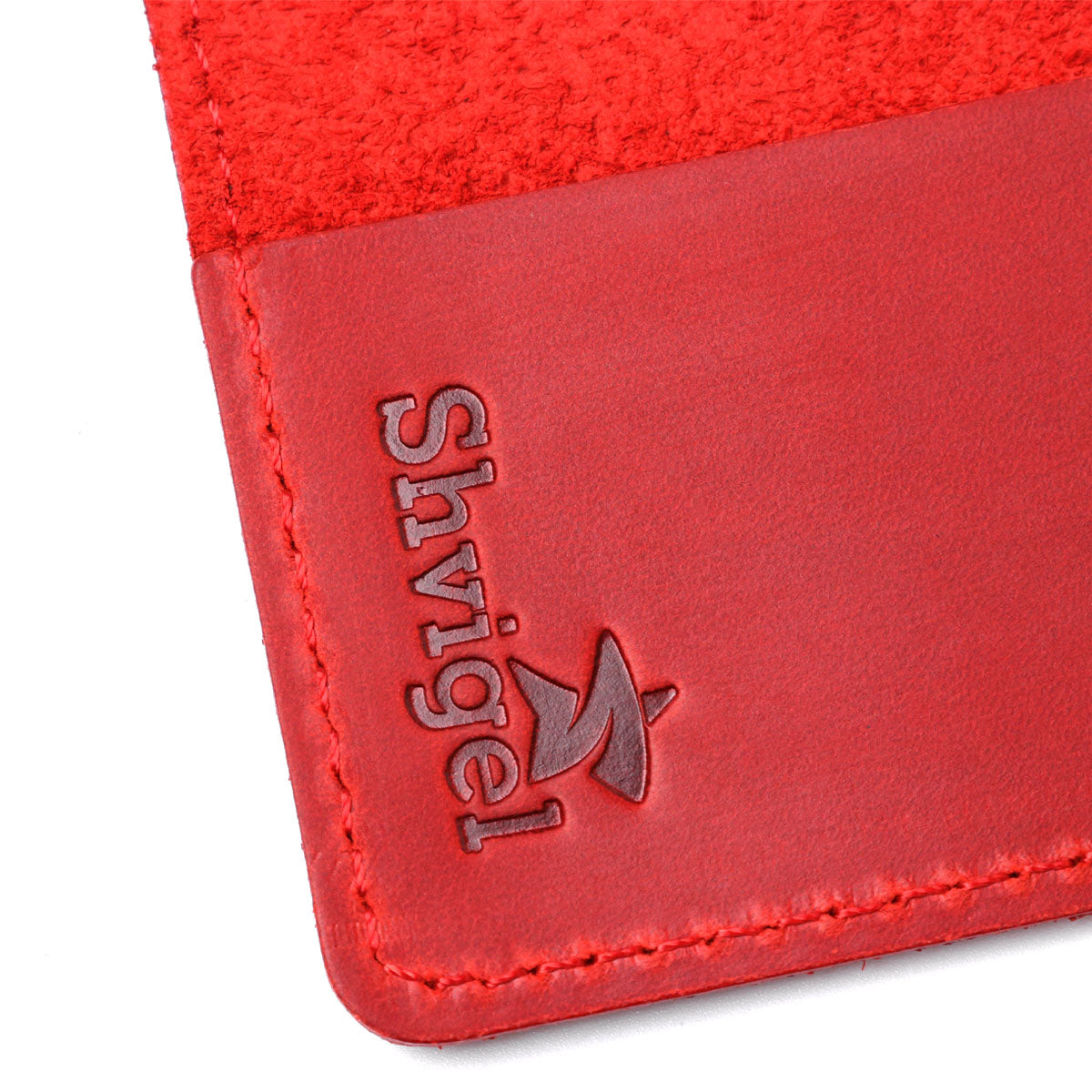 Leather Passport Cover SHVIGEL 13959 Crazy Red - Handmade from Natural Leather