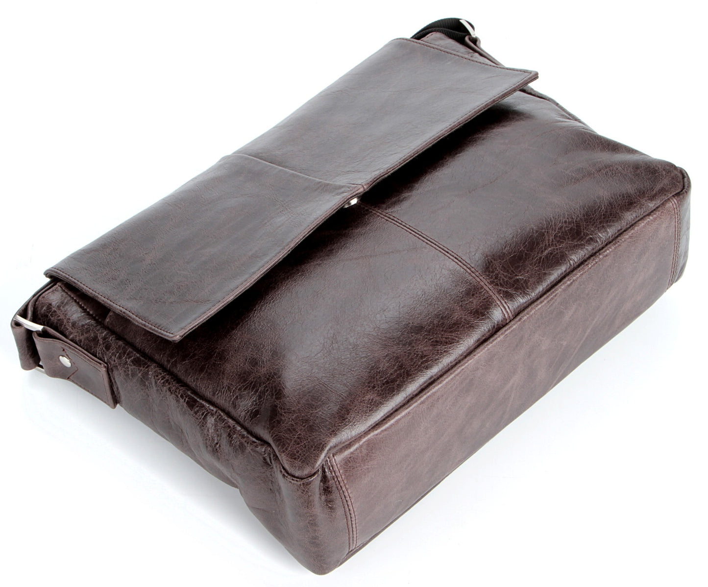 Leather Bag SHVIGEL 00799 Brown Made in Ukraine Natural Leather Durable Design
