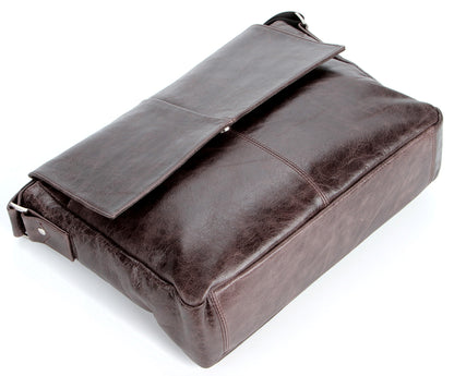 Leather Bag SHVIGEL 00799 Brown Made in Ukraine Natural Leather Durable Design