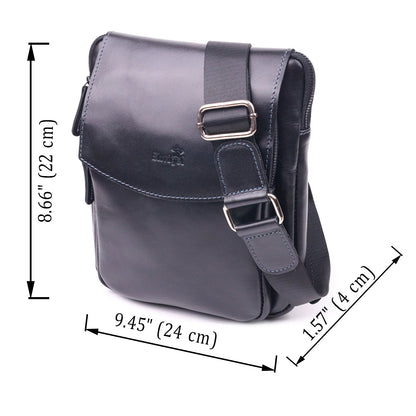 Men's Smooth Genuine Leather Bag SHVIGEL 18721 Black - Premium Quality Ukraine