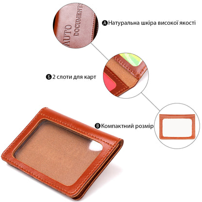 Genuine Leather Driver's License Cover SHVIGEL 16137 Ukraine Natural Leather Black