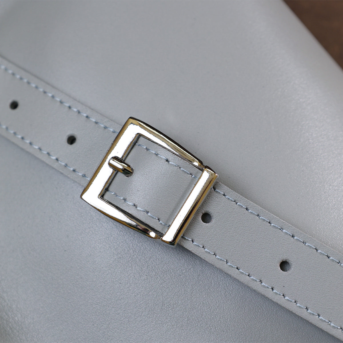 Women's Banana Bag SHVIGEL 16389 Grey Genuine Leather Crafted in Ukraine