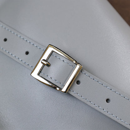 Women's Banana Bag SHVIGEL 16389 Grey Genuine Leather Crafted in Ukraine