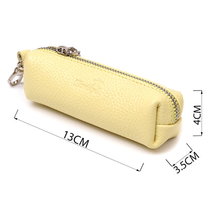 Excellent Women's Key Holder SHVIGEL 16541 Lemon Yellow Natural Leather for Keys