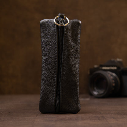 Spacious Black Leather Key Holder SHVIGEL 15310 - Durable Natural Leather for Keys