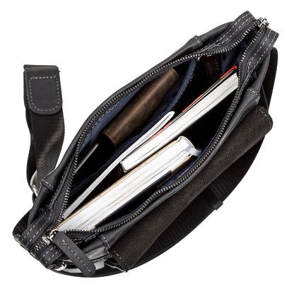 Men's Leather Bag SHVIGEL 11096 Black Genuine Leather Made in Ukraine
