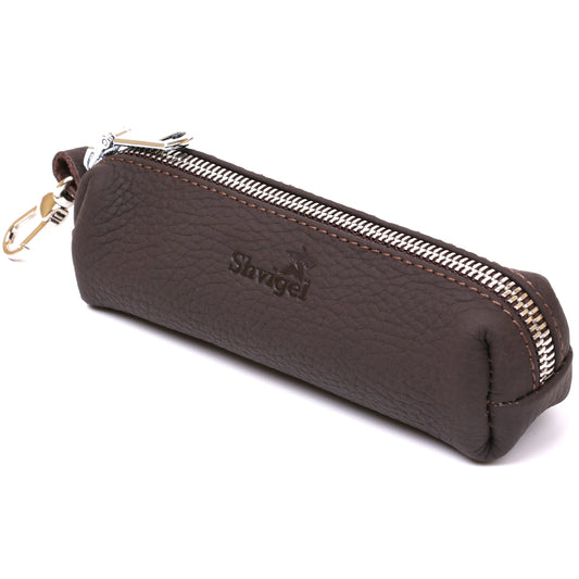Matte Leather Key Holder SHVIGEL 16545 Brown - Natural Leather, Ideal for Keys