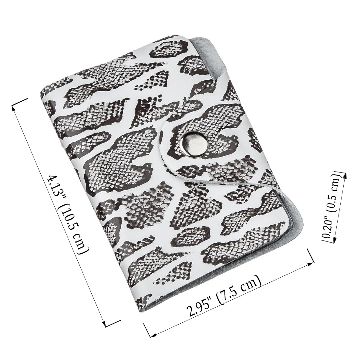 Vertical Business Card Holder SHVIGEL 19086 Multicolor Exotic Design Natural Leather