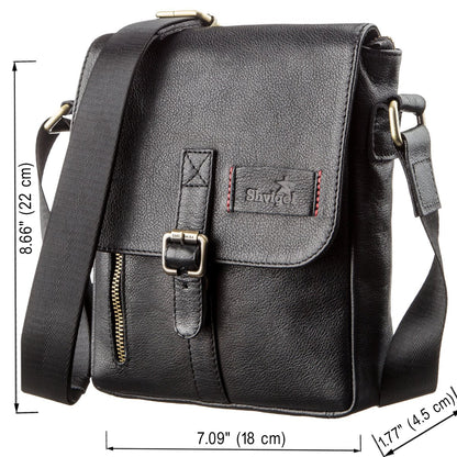 Men's Leather Bag - SHVIGEL 19100 - Black - Natural Leather - Handmade in Ukraine