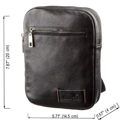 Men's Leather Bag SHVIGEL 19102 Black Natural Leather Stylish Design