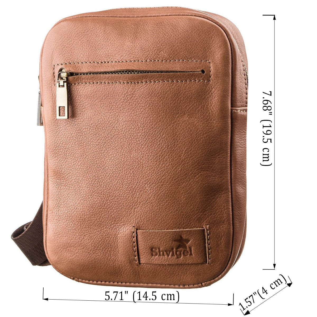 Leather Men's Bag SHVIGEL 19104 in Ruda Color – Made in Ukraine with Natural Leather