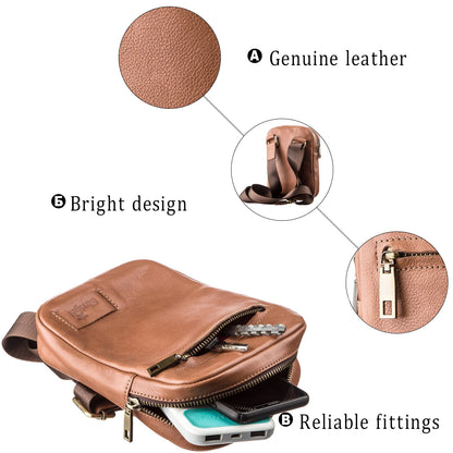 Leather Men's Bag SHVIGEL 19104 in Ruda Color – Made in Ukraine with Natural Leather