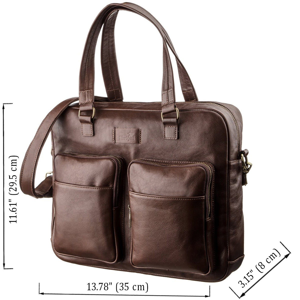Men's Leather Laptop Bag SHVIGEL 19109 Brown Made of Genuine Leather