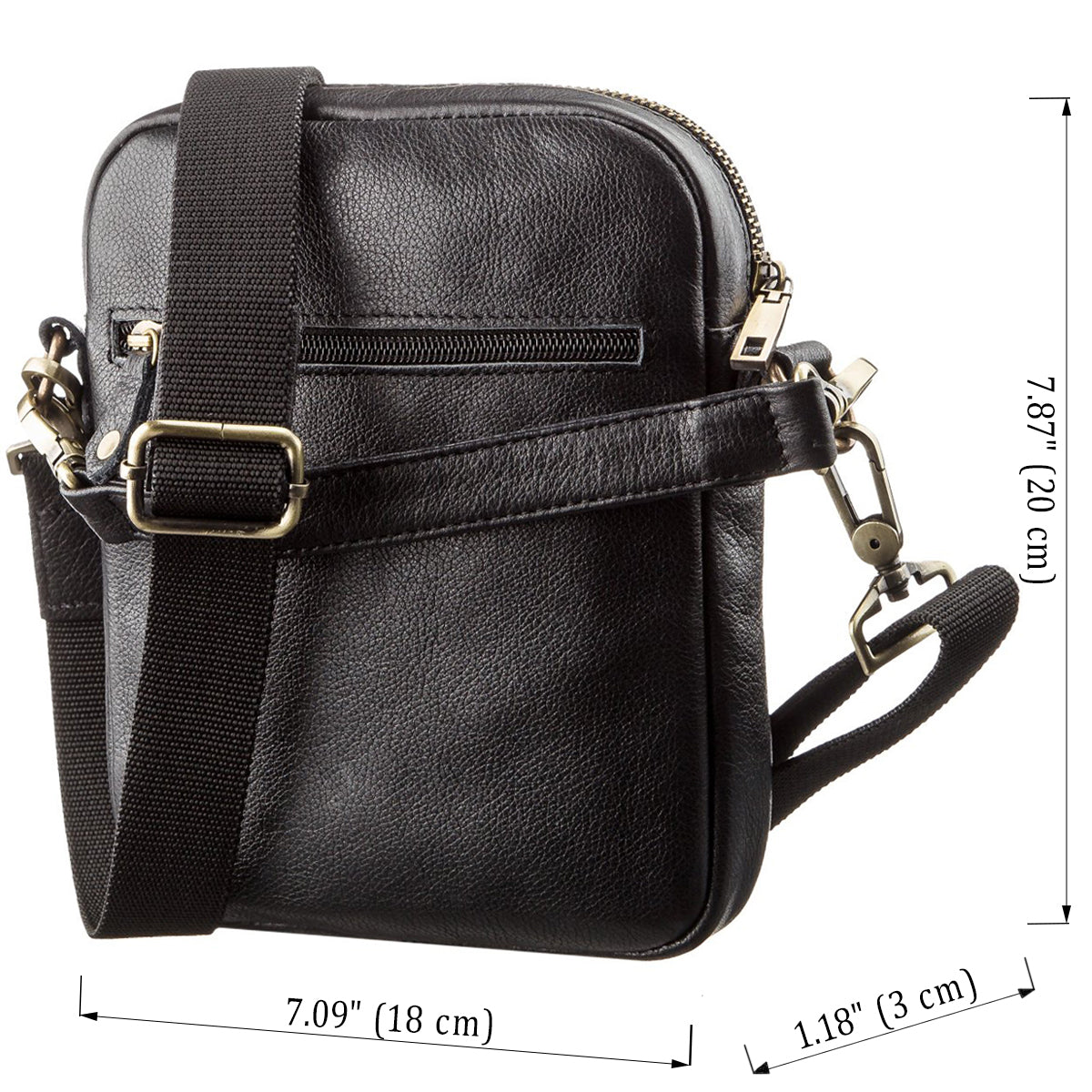 Men's Leather Bag with Two Detachable Handles SHVIGEL 19110 Black Genuine Leather