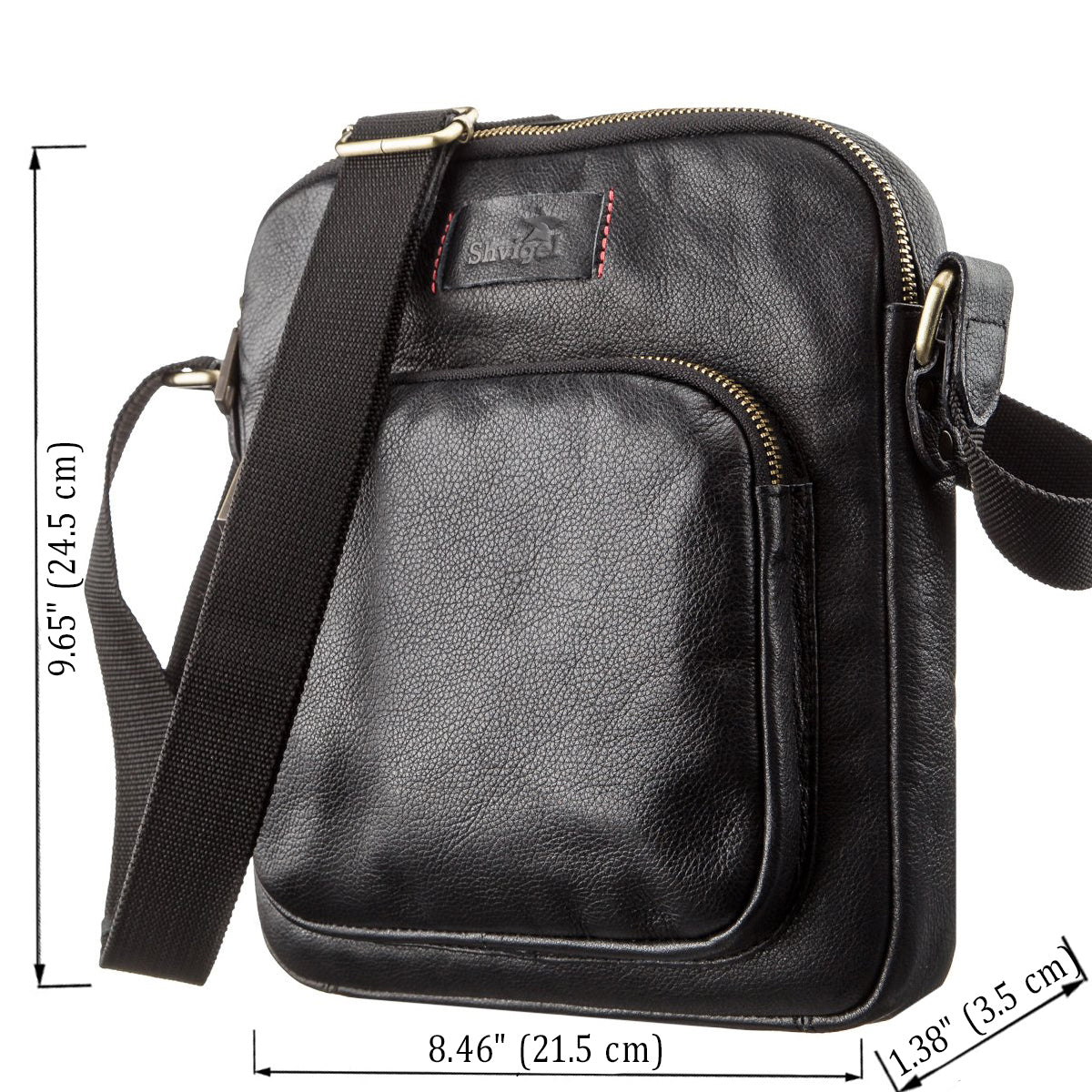 Men's Leather Bag SHVIGEL 19111 Black Genuine Leather Durable Design