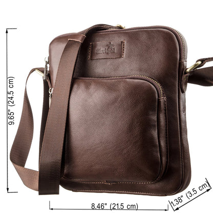 Men's Leather Bag SHVIGEL 19112 Brown Natural Leather Stylish Design