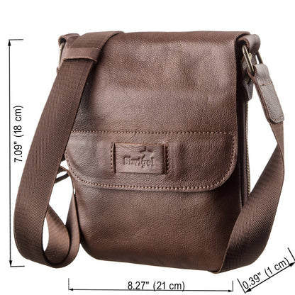 Men's Leather Tablet Bag SHVIGEL 19114 Brown Genuine Leather Handcrafted from Ukraine