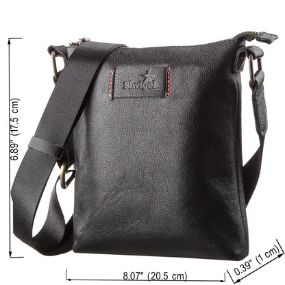Men's Leather Tablet Case SHVIGEL 19115 Black Natural Leather High-Quality Design