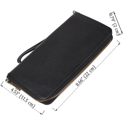 Men's Horizontal Leather Clutch by SHVIGEL 19120 in Black - Genuine Leather, Ukrainian Craftsmanship