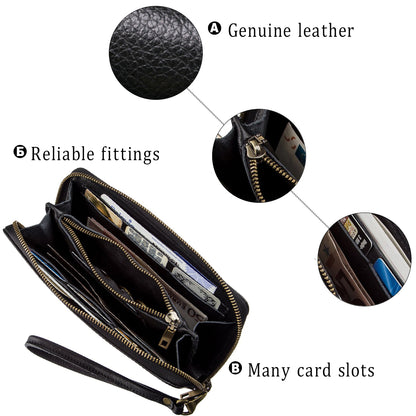 Men's Horizontal Leather Clutch by SHVIGEL 19120 in Black - Genuine Leather, Ukrainian Craftsmanship