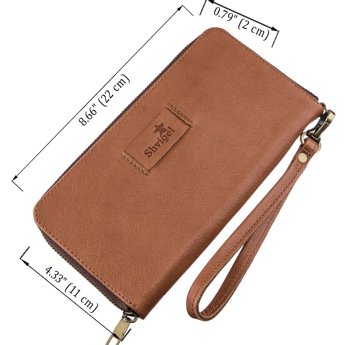 Men's Leather Clutch SHVIGEL 19122 Brown Made in Ukraine, Genuine Leather Material