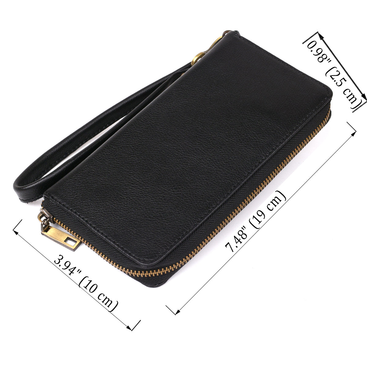 Men's Horizontal Leather Clutch SHVIGEL 19123 Black Natural Leather Material