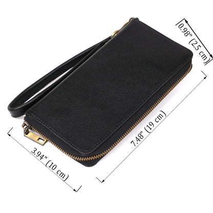 Men's Horizontal Leather Clutch SHVIGEL 19123 Black Natural Leather Material