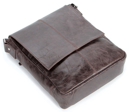 Leather Bag SHVIGEL 00796 Brown Natural Leather Handmade in Ukraine
