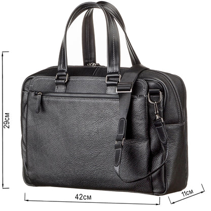 Men's Leather Bag SHVIGEL 11123 Black Genuine Leather Made in Ukraine