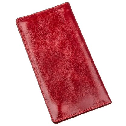 Vertical Women's Wallet SHVIGEL 16194 Red Natural Leather Made in Ukraine