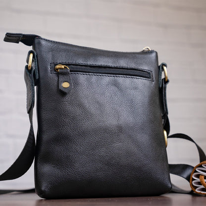 Men's Leather Tablet Case SHVIGEL 19115 Black Natural Leather High-Quality Design