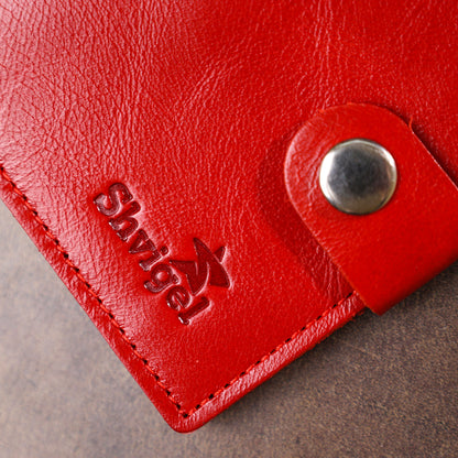 Practical Women's Wallet SHVIGEL 16503 Red Genuine Leather High-Quality Design