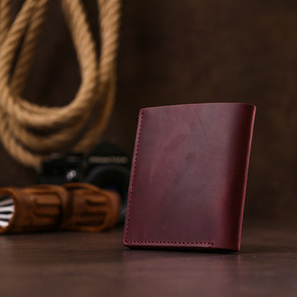 Fashionable Vintage Women's Wallet SHVIGEL 16499 Burgundy Natural Leather