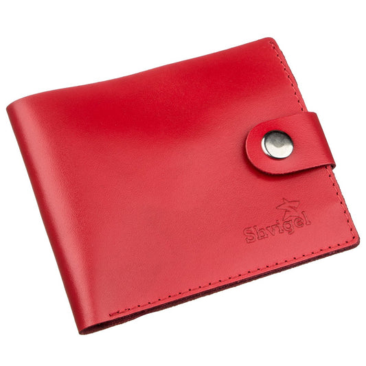 Women’s Leather Wallet with Coin Pocket SHVIGEL 16210 Red Made in Ukraine из натуральной кожи.