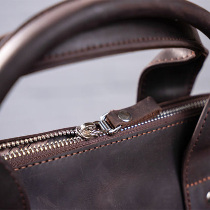 Leather Laptop Bag SHVIGEL 11020 Brown Natural Leather Handmade in Ukraine