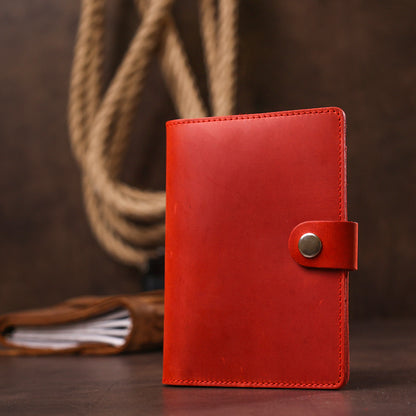 Stylish Matte Leather Travel Case SHVIGEL 16519 Red Made in Ukraine Elegant Design