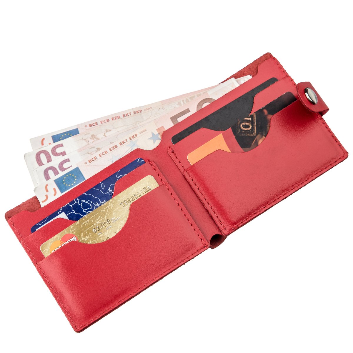 Leather Women's Wallet SHVIGEL 16215 Red | Made in Ukraine, Genuine Leather