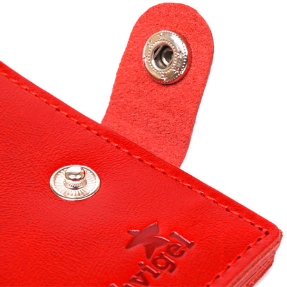 Small Leather Wallet for Women by SHVIGEL 16461 Red, Made from Natural Leather, Ukraine