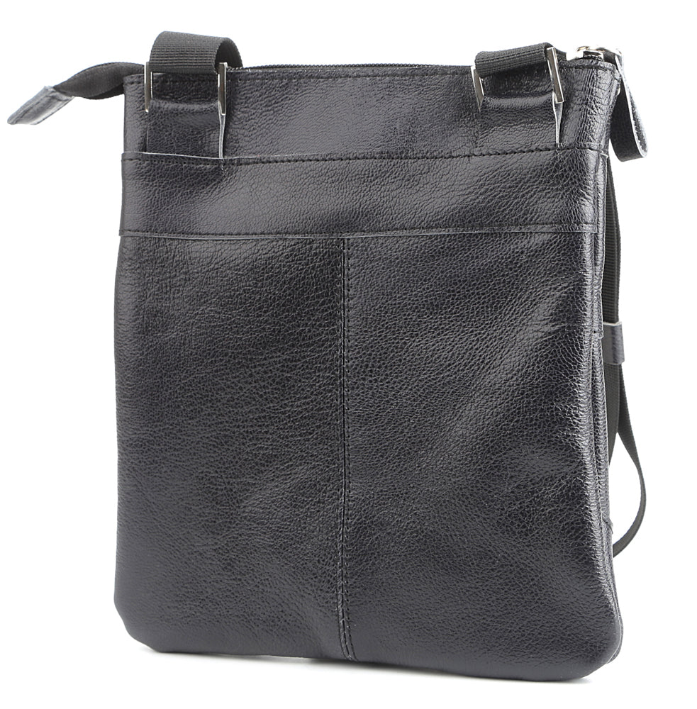 Leather Bag SHVIGEL 00966 Blue Natural Leather Handmade from Ukraine