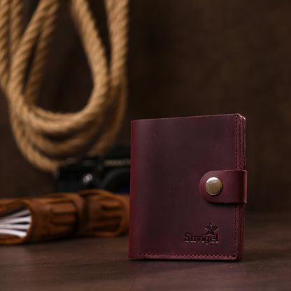 Fashionable Vintage Women's Wallet SHVIGEL 16499 Burgundy Natural Leather