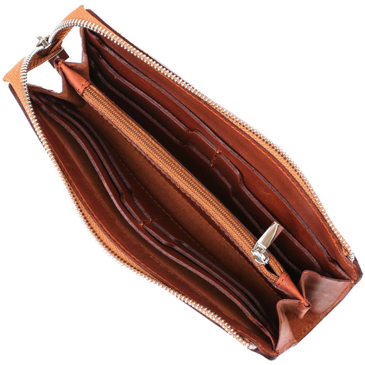 Unisex Vintage Leather Clutch SHVIGEL 16190 in Reddish Brown – Made in Ukraine, Genuine Leather