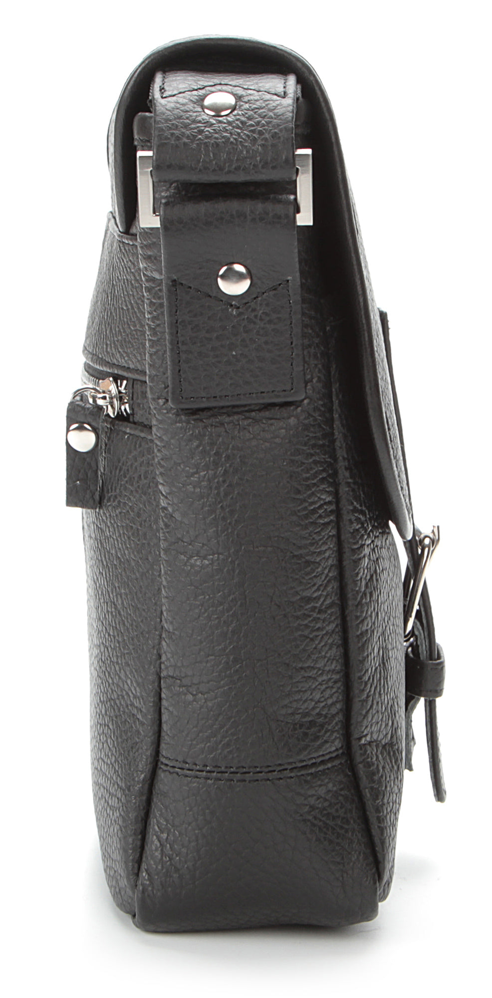 Leather Bag SHVIGEL 00853 Black Natural Leather Handmade in Ukraine