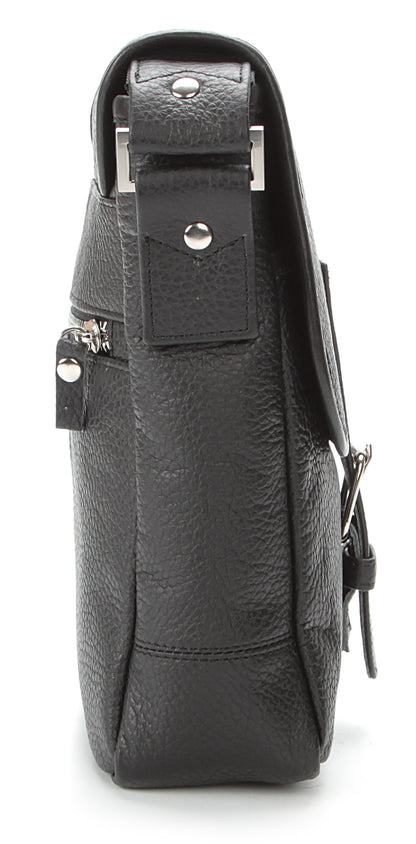 Leather Bag SHVIGEL 00853 Black Natural Leather Handmade in Ukraine