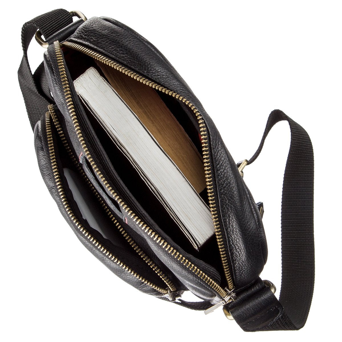 Men's Leather Bag SHVIGEL 19111 Black Genuine Leather Durable Design