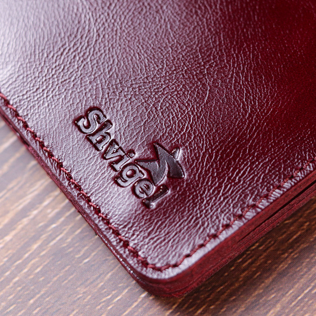 Women's Glossy Leather Wallet SHVIGEL 16609 Cherry Red Natural Leather