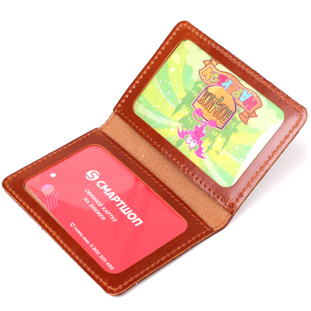 Genuine Leather Driver's License Cover SHVIGEL 16137 Ukraine Natural Leather Black