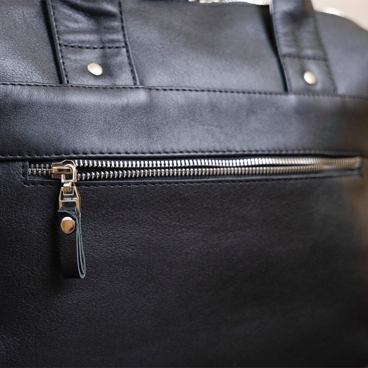Laptop Bag SHVIGEL 11041 Black Genuine Leather Handmade in Ukraine