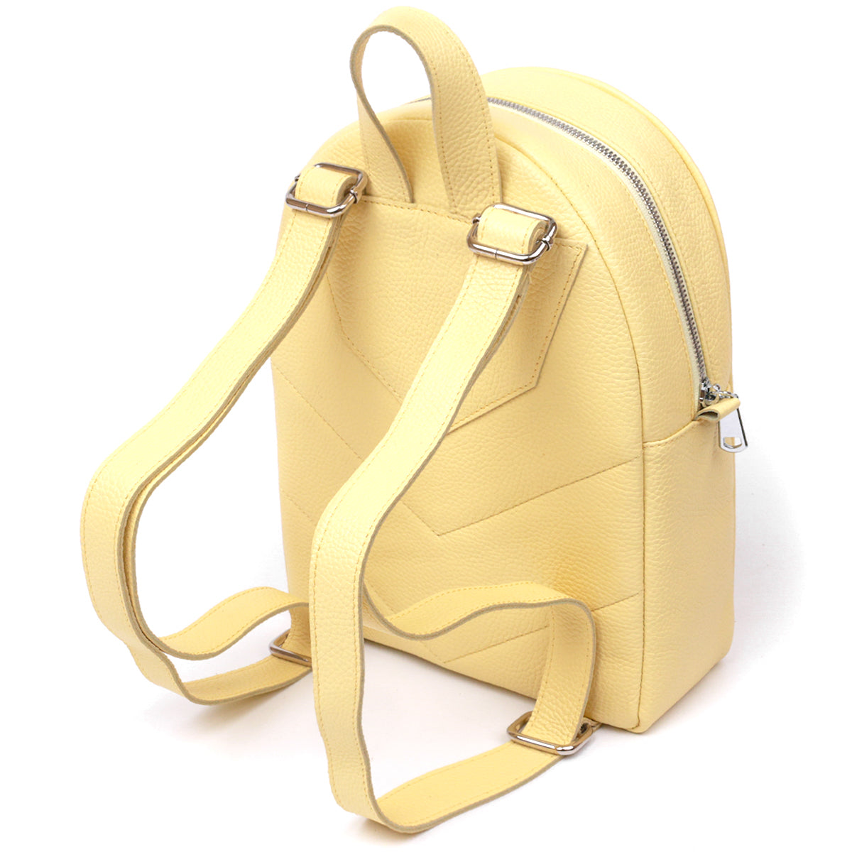 Leather Backpack SHVIGEL 16322 Lemon - Natural Leather, Made in Ukraine