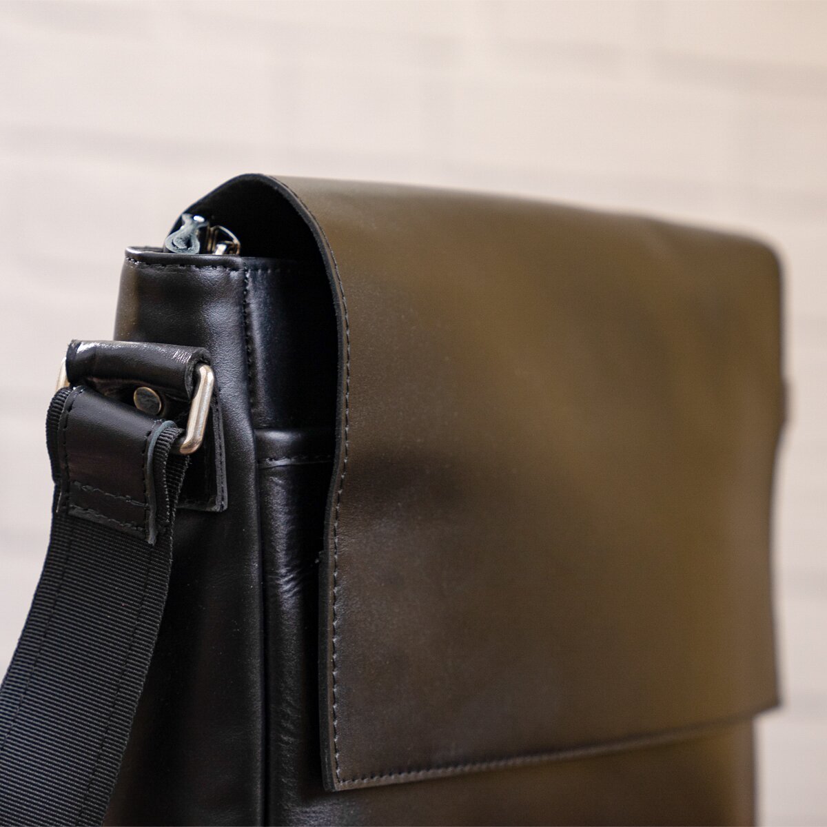 Leather Bag SHVIGEL 11039 Black - Premium Quality Natural Leather from Ukraine