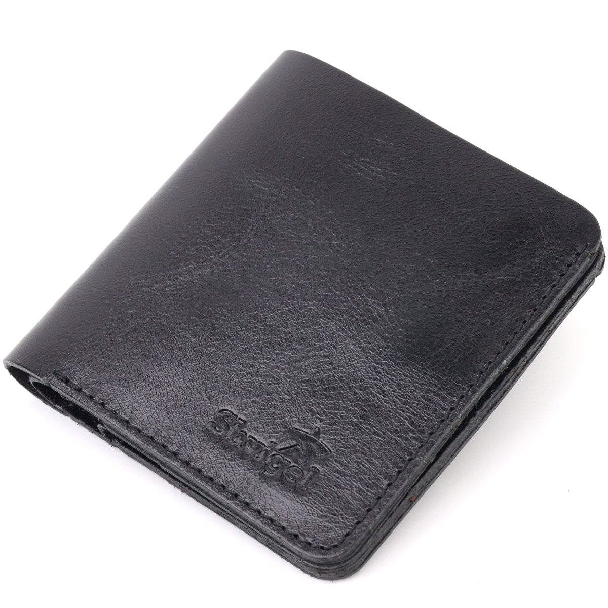 Men's Small Leather Wallet SHVIGEL 16606 Black Genuine Leather Quality Craftsmanship
